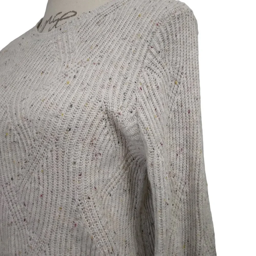 J Jill | Cotton Knit Cream Confetti Tunic Sweater | Size M